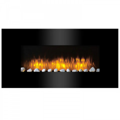 Șemineu electric de perete cu efect flăcări 1000/2000W | negru č.1