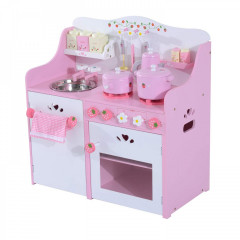 Bucătărie din lemn pentru copii Party cu accesorii | roz č.1