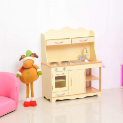 Bucătărie din lemn, pentru copii, cu accesorii | galben č.2