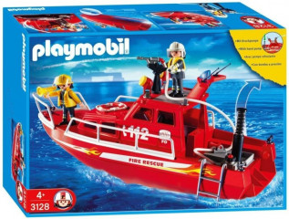 Playmobil 3128 Barca pompierilor cu un tun cu apă č.1