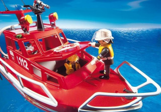 Playmobil 3128 Barca pompierilor cu un tun cu apă č.2