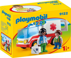 Playmobil 9122 Ambulanta cu echipaj de salvare (1.2.3)
