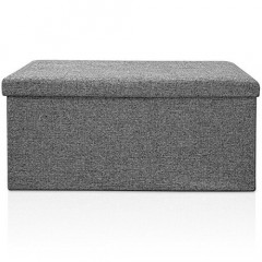 Bancă tapițată cu spațiu de depozitare 80 x 40 x 40 cm | gri Bancă tapițată cu spațiu de depozitare 80 x 40 x 40 cm | gri