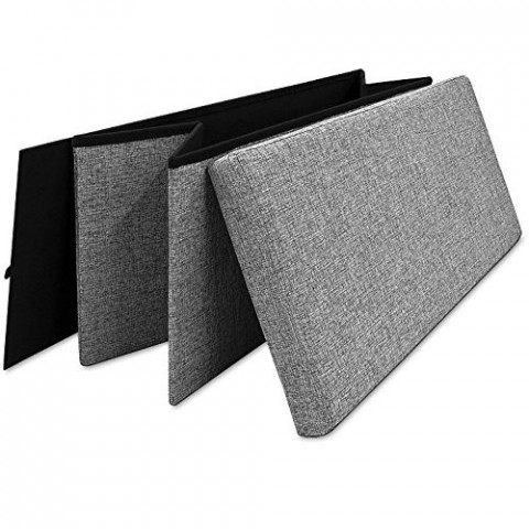 Bancă tapițată cu spațiu de depozitare 80 x 40 x 40 cm | gri č.3