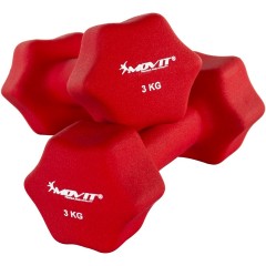 Gantere de neopren MOVIT 2x 3 kg |  roșu