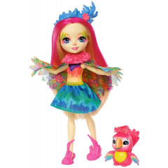 Enchantimals Păpușa cu animal de companie Peeki Parrot si Sheeny č.1