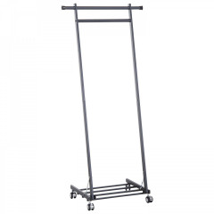 Suport pentru haine cu roți din metal | negru č.1
