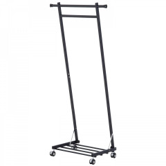 Suport pentru haine cu roți din metal | negru č.3