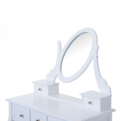 Masă originală de toaletă, cu oglindă Luisa | alb č.3
