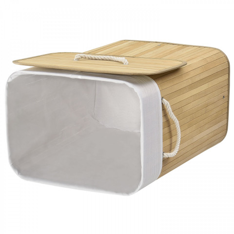 Coș din bambus pentru rufe, cu capac 72 L |  natural č.5