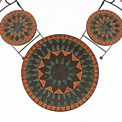 Set de gradina mozaic Terakota | masa rotunda + 2 scaune pliabile č.3
