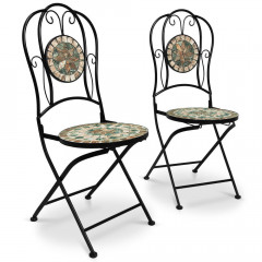 Set de gradina mozaic Malaga | masa rotunda + 2 scaune pliabile č.3