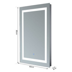 Oglindă pe perete LED - Oglinda baie 60 x 80 x 4 cm č.2