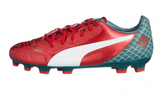 Ghete de fotbal Puma evoPOWER 4 10343201 | Red-White-Sea | mărimea 42 (US 9 / UK 8)