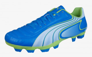 Ghete de fotbal PUMA V5.11 I FG 10234206 |albastra-alb-lime| mărimea 35,5 (US 4 / UK 3)