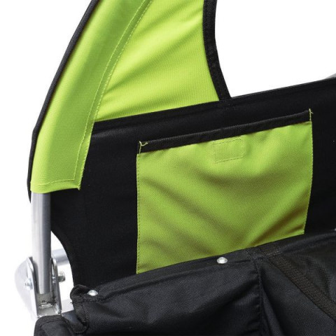 Remorcă de bicicletă, pentru 2 copii Jogger 2 in 1, | verde - negru č.6