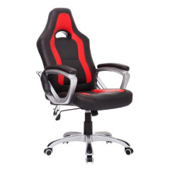 Scaun de birou Racing cu funcție masaj si încălzire | negru - roșie č.3