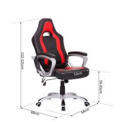 Scaun de birou Racing cu funcție masaj si încălzire | negru - roșie č.2