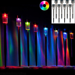 Lămpi solare LED, din oțel inoxidabil, multicolore | Set 8 bucăți č.1