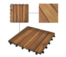 Dale din lemn de acacia cu model vertical | 30x30x2,5 cm č.3