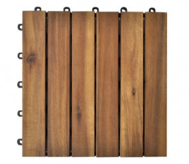 Dale din lemn de acacia cu model vertical | 30x30x2,5 cm č.2