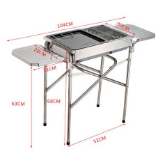 Grătar BBQ de grădină pe cărbuni de lemn | oțel inoxidabil č.2