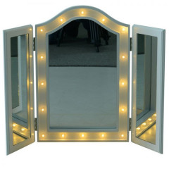 Oglindă reglabilă de masă cu iluminare LED | alb