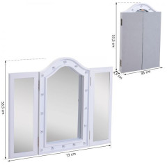 Oglindă reglabilă de masă cu iluminare LED | alb č.3