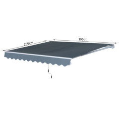 Marchiză retractabilă 3,95 x 2,5 m | gri č.3