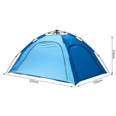 Cort de camping pentru 2 persoane- 223 x 150 x 110 cm | albastru č.3