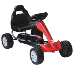 Kart cu pedale pentru copii 80 x 49 x 50 cm | roșu-negru