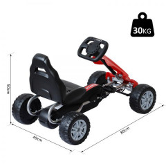 Kart cu pedale pentru copii 80 x 49 x 50 cm | roșu-negru č.3