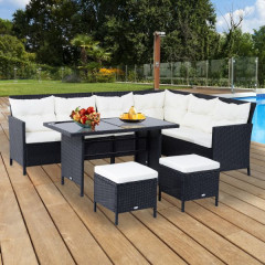 Set mobilier de grădină, de lux, poliratan, Chantelle | negru č.2