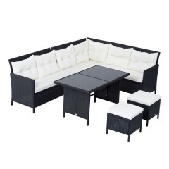 Set mobilier de grădină, de lux, poliratan, Chantelle | negru č.1