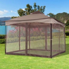 Cort de petrecere în grădină 3,25 x 3,25 x 2,95 cm cu pereți laterali (plasa anti-insecte) | maro č.2