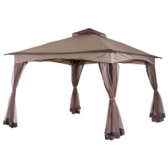 Cort de petrecere în grădină 3,25 x 3,25 x 2,95 cm cu pereți laterali (plasa anti-insecte) | maro č.1