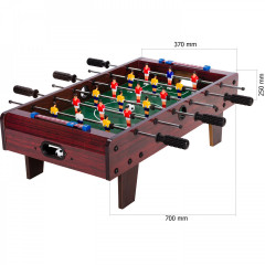 Mini masă de fotbal, cu picioare 70x37x25 cm | maro inchis č.3