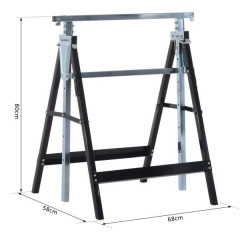 Capră de atelier reglabilă pe înălțime | negru č.2