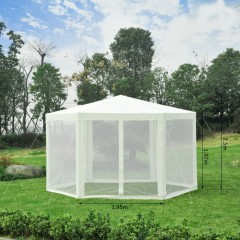 Cort de petrecere pentru grădină 3,9 x 3,9 m cu pereți laterali (plase de țânțari) | crem č.3