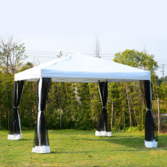 Pavilion de lux pentru grădină, pliabil 300 x 300 cm | alb / negru
