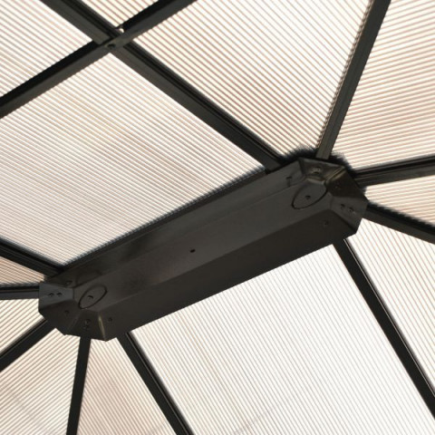 Pavilion de lux pentru grădină, cu acoperiș policarbonat 4,3 x 3,6 m | bej č.6