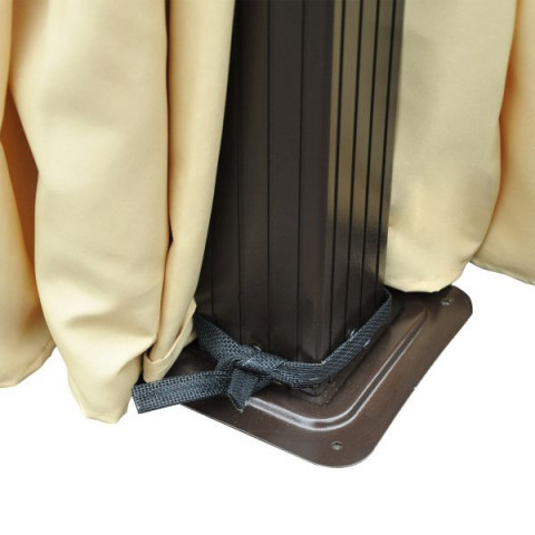 Pavilion de lux pentru grădină, cu acoperiș policarbonat 4,3 x 3,6 m | bej č.9