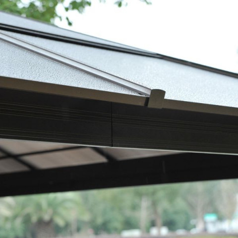 Pavilion de lux pentru grădină, cu acoperiș policarbonat 4,3 x 3,6 m | bej č.5