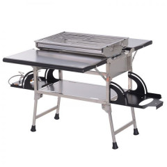 Grătar pe gaz BBQ, pliabil | oțel inoxidabil č.1