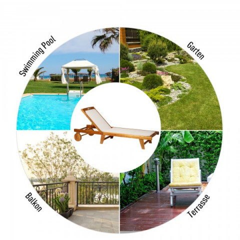 Șezlong de grădină Simon | lemn masiv de salcâm č.7