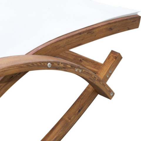 Șezlong tip balansoar pentru grădină din lemn de zada | alb č.7