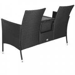 Set mobilier de grădină, pentru două persoane,  El Seibo | negru č.3