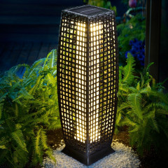 Lampă de gradină, din poliratan, cu LED 50 cm | negru č.2