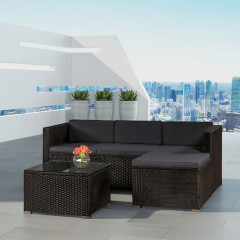 Set mobilier de grădină,  Punta Cana | negru-gri č.1