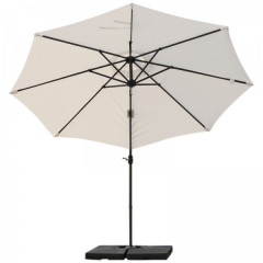Umbrelă de grădină cu picior lateral și manivelă, rotativa 360° | crem č.3